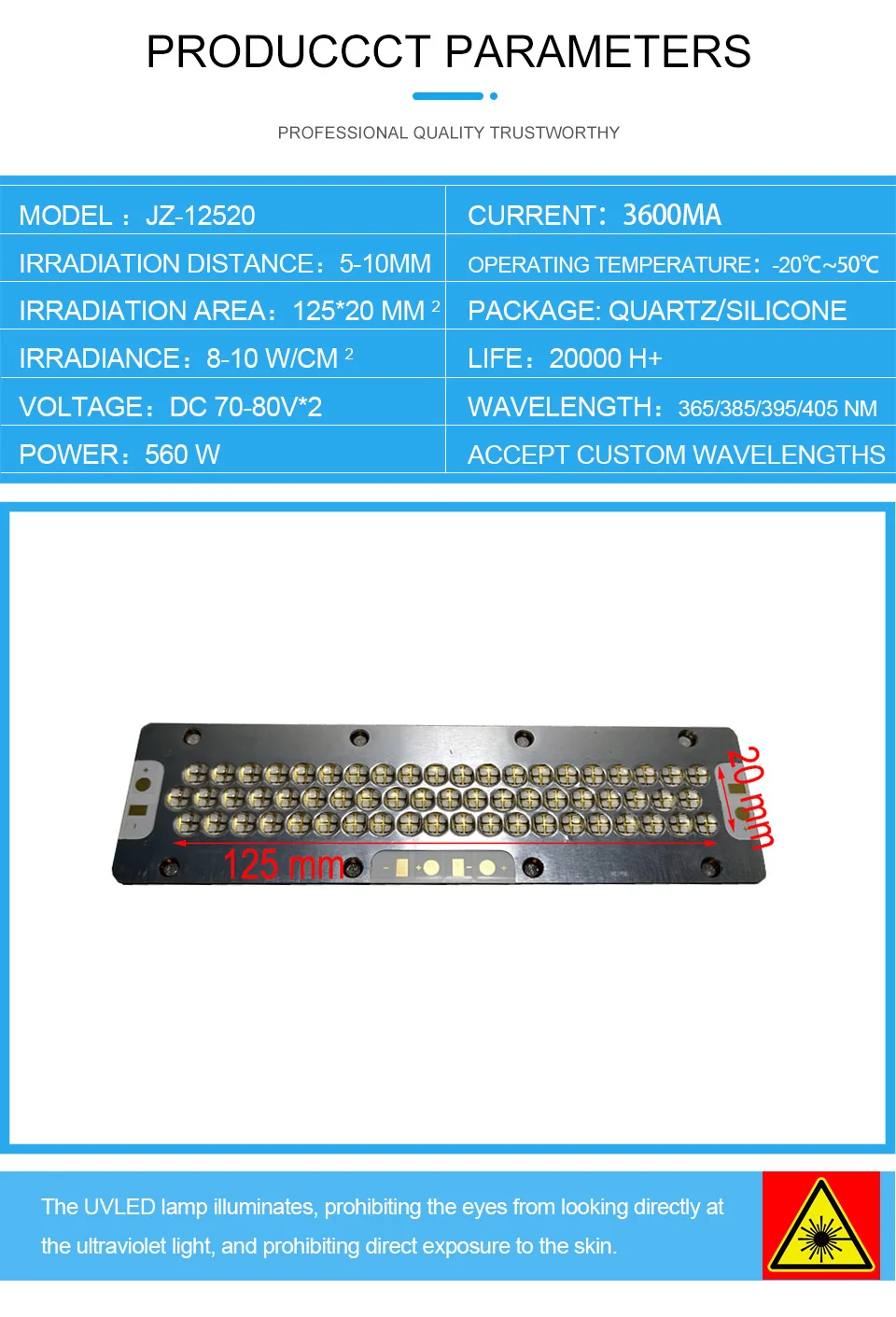 1252056 B0 УФ-Светодиодный модуль для УФ-геля, отверждающий свет, УФ планшетный принтер, чернила, лак, отверждающие сухие лампы нм, ультрафиолетовые лампы