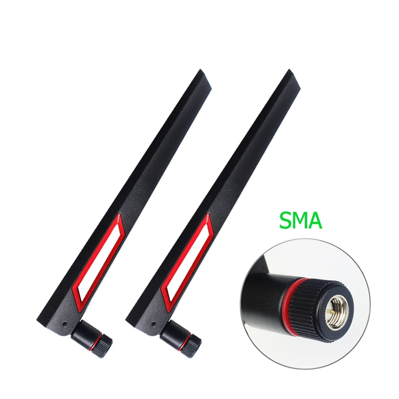 Wifi Antenna Antenna Signal Booster 12 Dbi Dual Band Wifi Antenne 2.4G 5G 5.8Gh Rp Sma Mannelijke Universele Antennes Versterker Wlan Router Antenne Booster