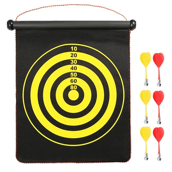 

17-inch Magnetic Dart Board Darts Double Sided Rollup Flocking Dartboards Darts Plate of Safety Dart Safety Game Board Indoor