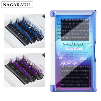 

NAGARAKU Eyelashes Makeup Mink Lashes Ombre Color Purple Blue Gradient Color Eyelash Extension Premium Faux Cils Soft Mink