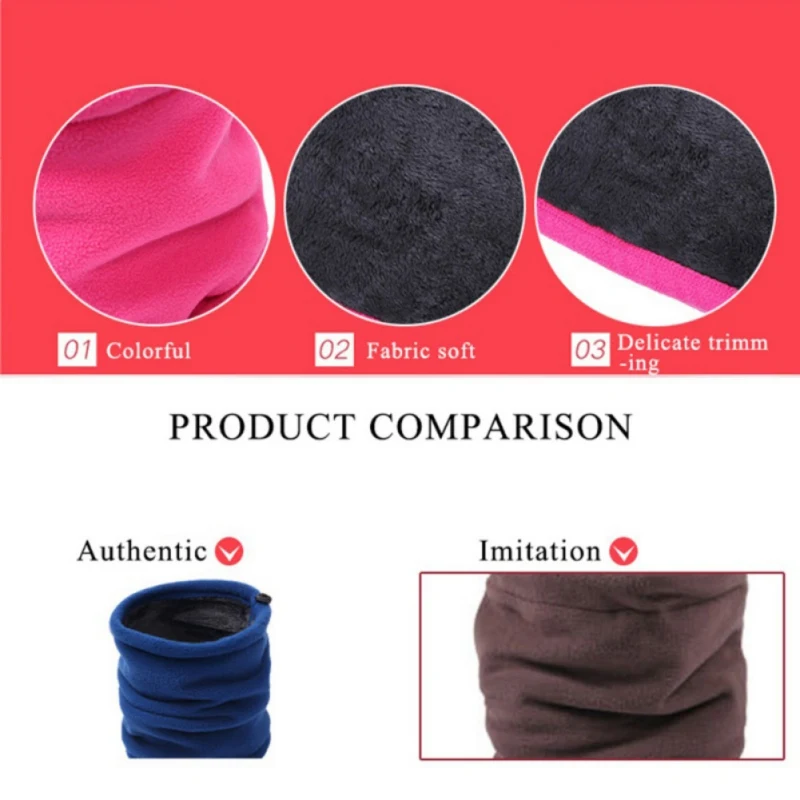 Multifunctional Winter Face Mask Neck Warmer Fleece Balaclava Scarf Windproof Cycling Ski Stretchy Neck Gaiter Beanie Hat