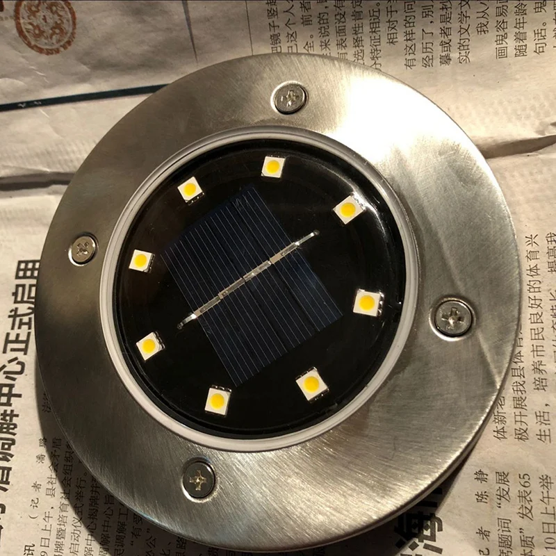 10Pcs Solar Powered Ground Light 8 Led Outdoor Garden Landscape Pathway Solar Buried Floor Light Underground Lamps