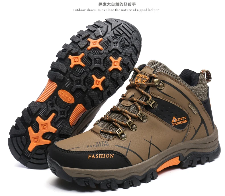 Medium Cut Hiking Shoes Men Black Green Trekking Boots Waterproof Mountain Climbing Shoes Outdoor Jogging Travel Sneakers 39-47