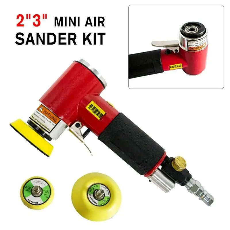 

1set 2/3inch Mini Air Sander Set Pneumatic Orbital Polishing Machine For Auto Body High Quality