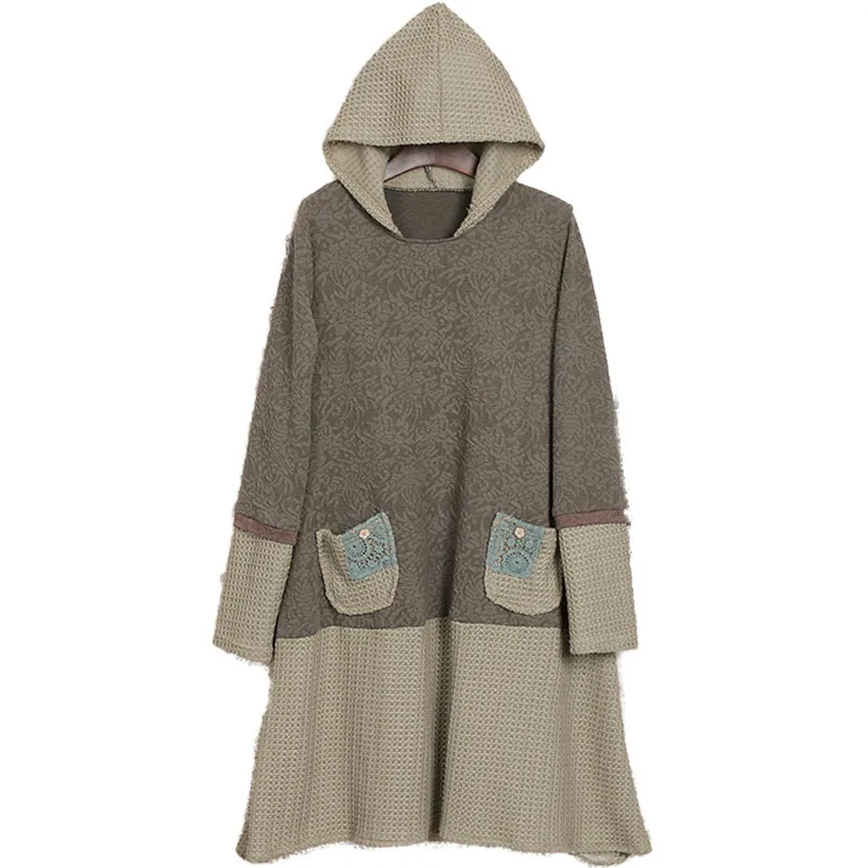 Женское винтажное богемное платье с длинным рукавом вышивкой и карманами |