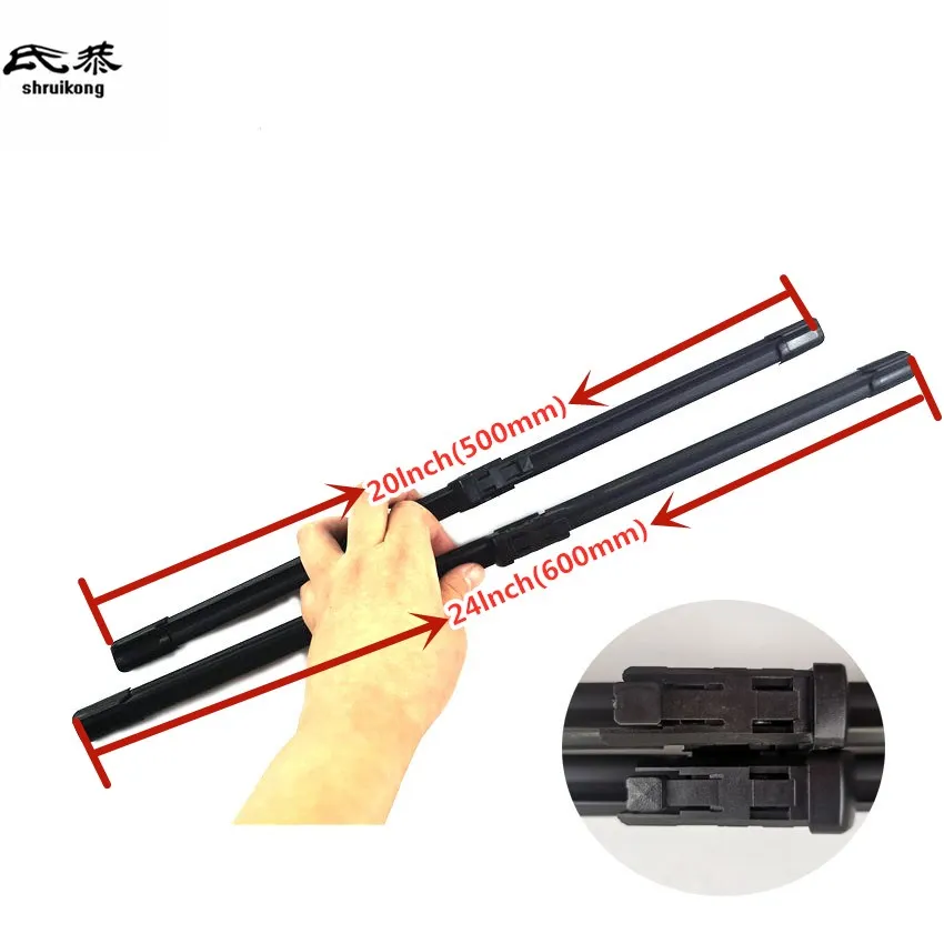 

2pcs/lot SG-007 Wiper blades for 2011-2016 AUDI Q3 8U 24"+20" fit push button type wiper arms only