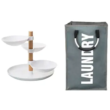 

European Minimalist Style Four Layers Fruit Candy Tray with New Laundry Basket Dirty Clothes Storage Basket