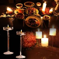 European High Candlestick Glass Candle Holder Romantic Dinner Decoration CLH@8 3