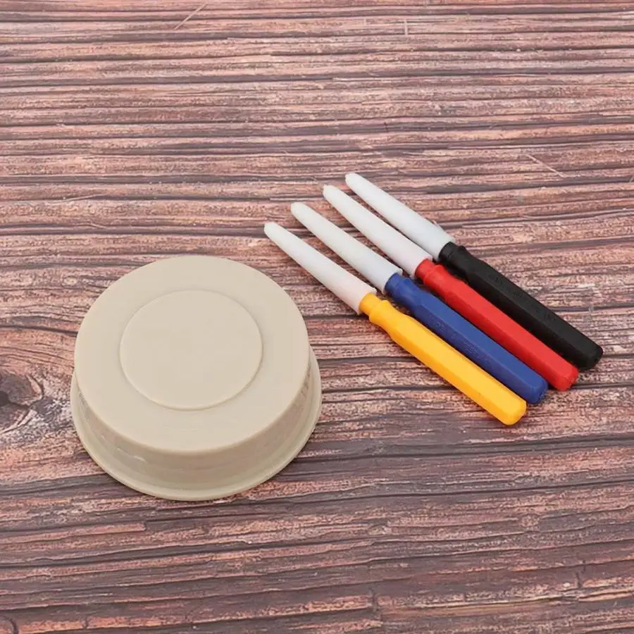 4Pcs Oil Pin Pen Dip+ 1Pc Oiler Dish Tool Set Watch Repairing Accessory Repair Point Oil Tool Watch Repair Tool for Watchmaker