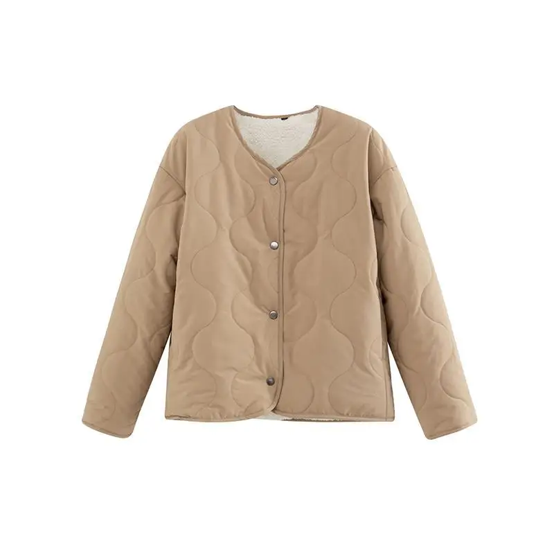 

2019 Autumn City Casual Korean-style WOMEN'S Wear Long Sleeve Collarless Inner Wearing Type Cotton-padded Clothes Tb19265