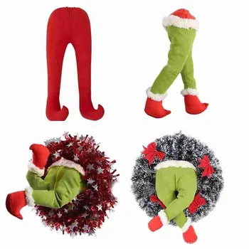 

Plush Legs For Christmas Decorations Santa Claus Stuffed Leg Home Xmas Tree Table Decor Pendant Ornament 2021 New Year Gift