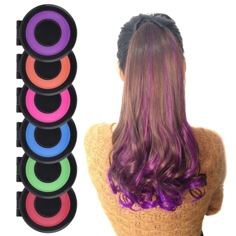 Hot Reusable Portable Fast Hair Dye Set 6 Colors Temporary Modeling Fashion DIY Hair Color Wax Mud Hair Multicolor Color Dye