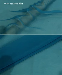 Luxurious Crinkled Pure Mulberry Silk Chiffon Scarf - 5Meters X 1.4Meter (20 peacock blue)