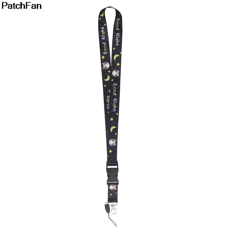 A2419 Patchfan мультяшный kawaii Кот тег ремень шеи ремешки для безопасности отрыва для мобильного телефона USB ID бейдж держатель ключа