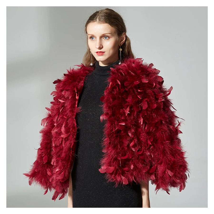 Faux Feather Coat Factory Clearance, 45 