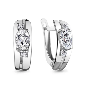 

AQUAMARINE earrings with cubic zirconia, silver 925