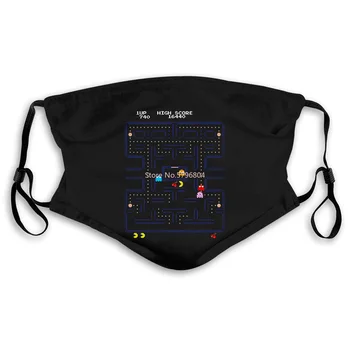 

Pac-Man Game Screen Classic Official Pacman Namco Arcade Game Black Mens Summer Mask women kid's PM2.5