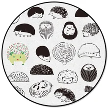 Круглый ковер рисованный Ежик мультфильм Животные пледы коврики ванная комната открытый офис Крытый для женщин патио подростков кухня коврики