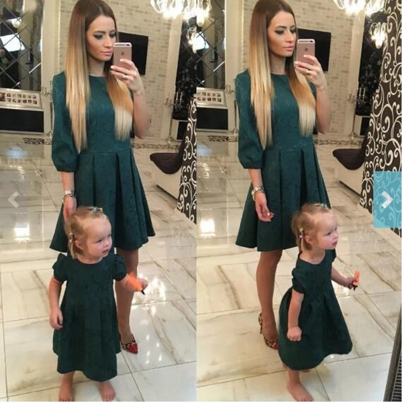 Vestido de novia para mamá e hija, ropa elegante de otoño para mamá e hija, fiesta  familiar, mamá y mi vestido de noche para mamá|Trajes iguales de familia| -  AliExpress