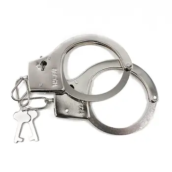 

1pair Metal Police Play Handcuffs With Keys For Kids Toys Party Props Cosplay Children Toys Halloween Tricky Favor Party Co L1M0