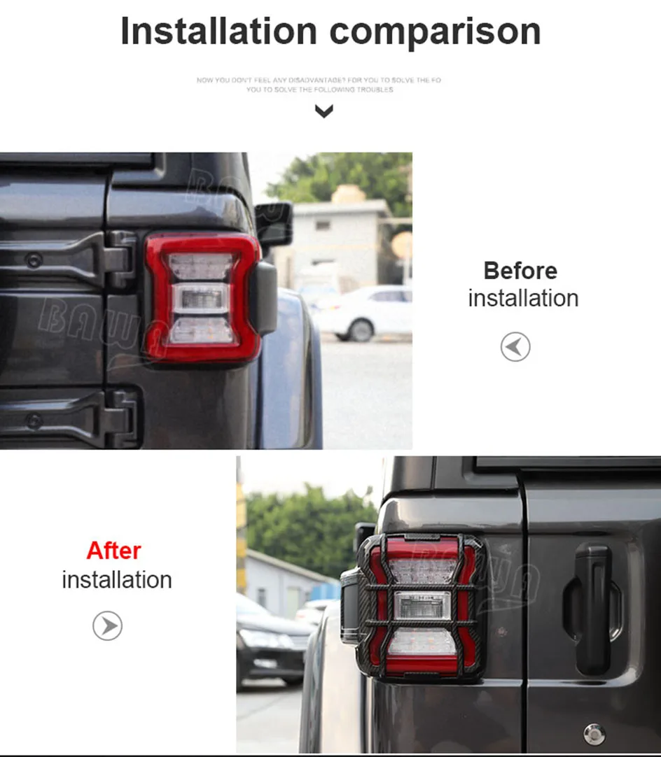 BAWA колпаки лампы для Wrangler JL крышка заднего фонаря защита украшения для Jeep Wrangler JL+ внешние части