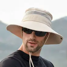 Лидер продаж длинные широкие с полями, солнце шляпа дышащая шляпа для мужчин и женщин унисекс Лето Защита от ультрафиолета кепки Пешие прогулки Панама для рыбалки пляжные кепки