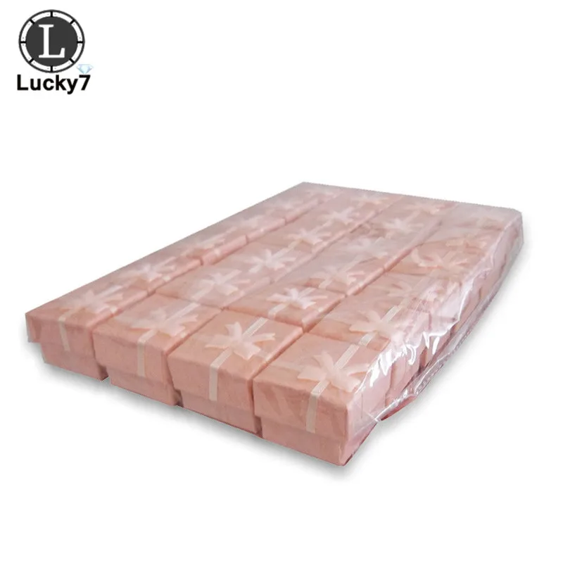 Pink 48 шт./лот, модная шкатулка для ювелирных изделий, мульти кольца цвета, подарочная упаковка для ювелирных изделий, серьги, держатель, чехол, 4*4*3 см - Цвет: Pink