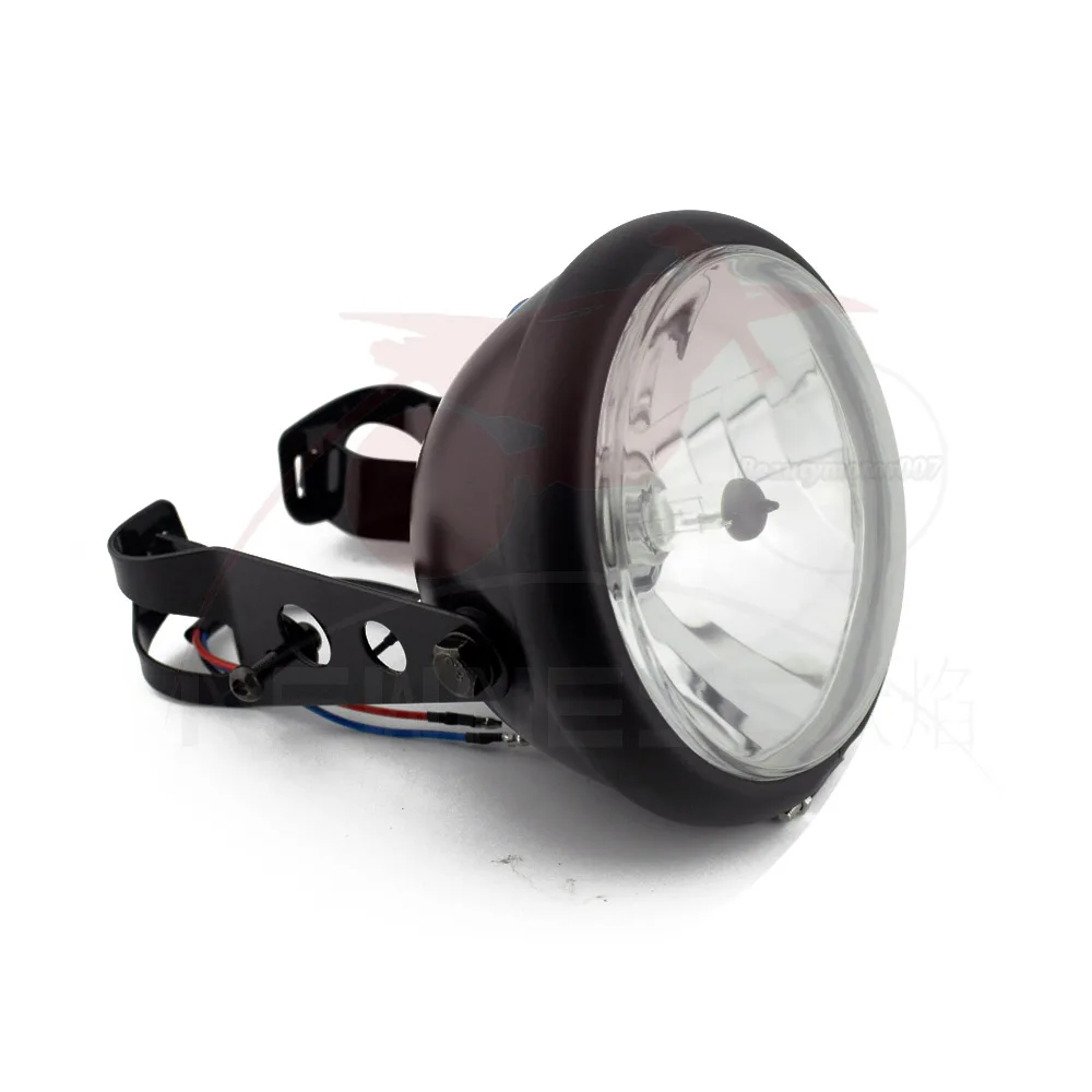 Universa 5,7" черный старый ретро Боковое крепление 26 мм-38 мм кронштейн головной светильник передний светильник лампа для Harley Кафе Racer Bobber мотоцикл