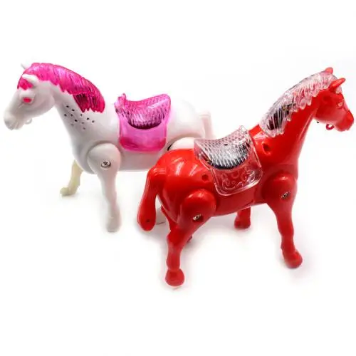 Electric Walking Musical LED Flashing Pony with Leash Interactive Kids Toy Gift - Цвет: Random Color