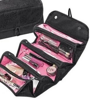 

Roll-N-Go Cosmetic Bag Beautician Women Beauty Toiletry Travel Makeup Suitcase Make Up Organizer Case Plus Capacity Storage Bag