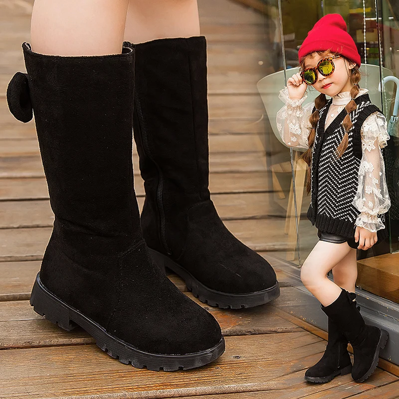 Online Botas de invierno para niños y niñas con lazo hasta la rodilla botas de nieve para chico botas largas de moda para niñas 3 4 5 6 7 8 9 10 11 12 años