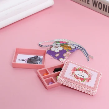 

Hot sale 1 set 1:12 Miniature Dollhouse Sewing Box Suit with Design drawings Sewing Tools