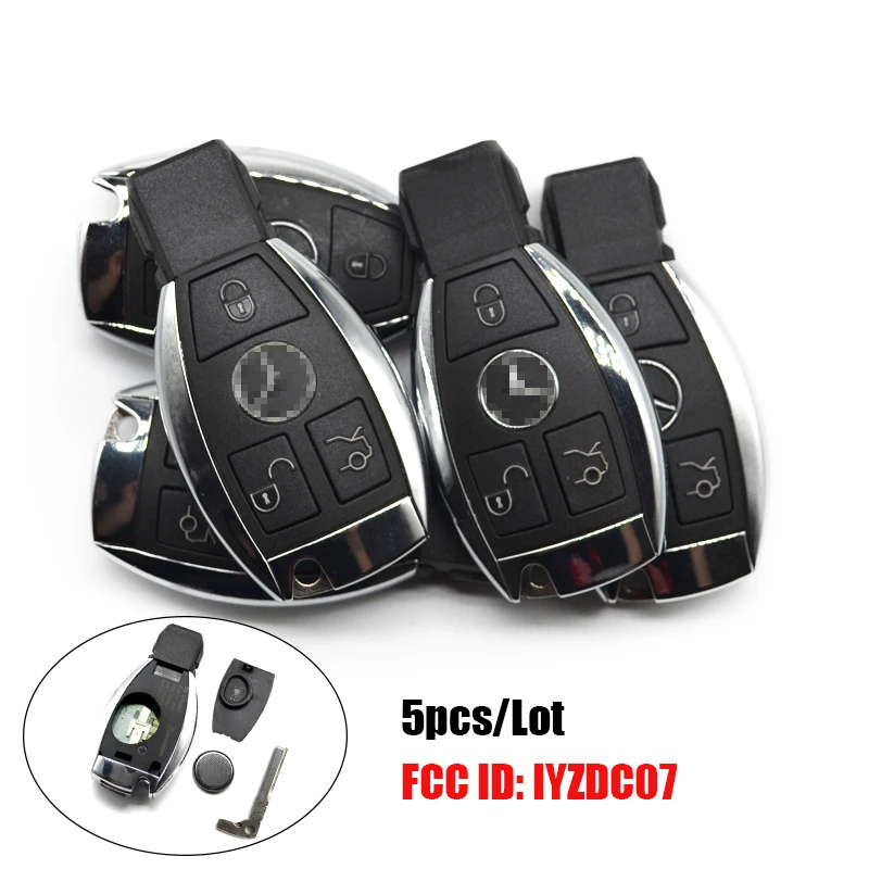 5 шт./партия, умный ключ без ключа 315/434Mhz для Mercedes Benz, Год 2000+, пульт дистанционного управления, ключ для автомобиля IYZDC07