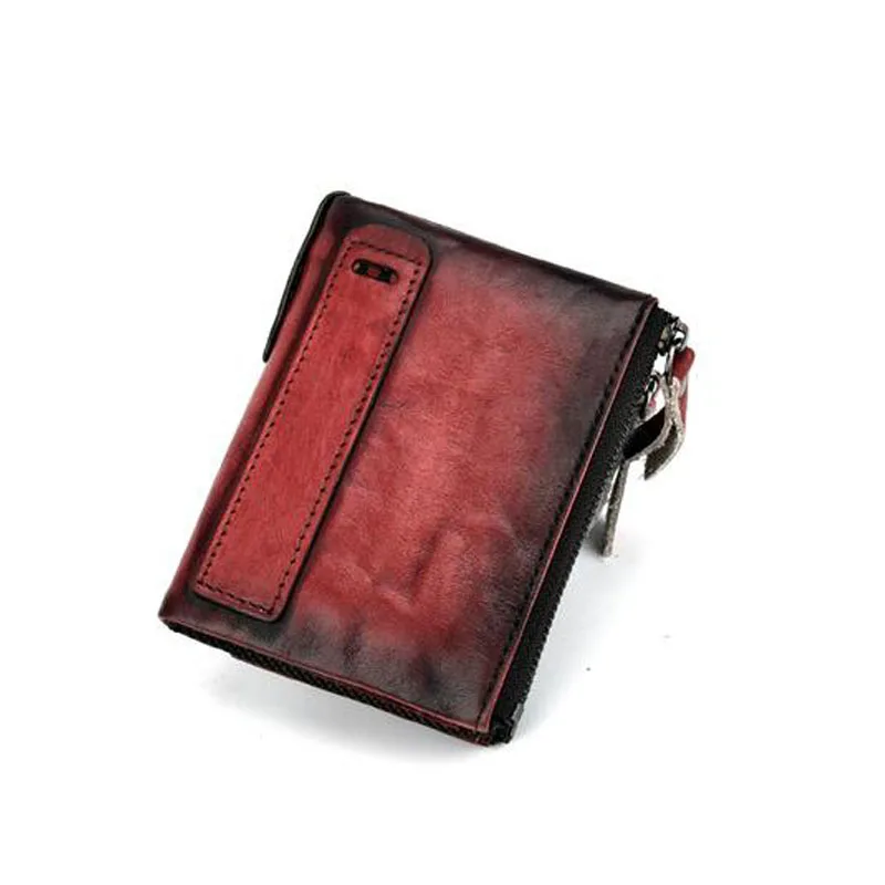X9100 Red CHSANATO Анти Rfid держатель для карт Чехол для мужчин коровья кожа бумажник мужской двойной молнии портмоне водительские права Обложка - Цвет: X9100 Red