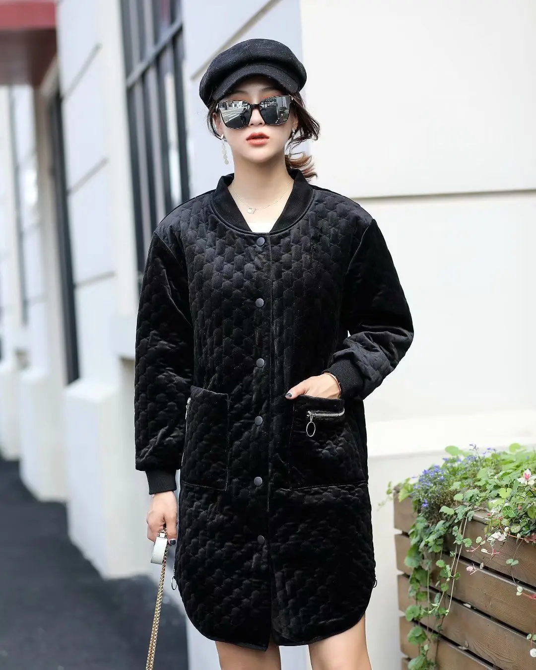  Plus Size Casual pleuche Quilted Coat 2019 Winter Jacket Female Oversize Fashion Loose thick Warm W