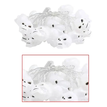 

3D Skull Head Halloween LED Lights Battery-Powered Fairy Tale String Lights for Christmas, Halloween