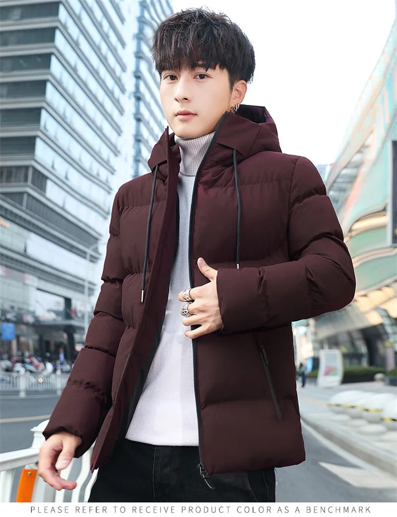 Северная зимняя куртка мужская новая плюс бархатная стеганая парка корейское лицо с капюшоном теплое хлопковое пальто с длинными рукавами пальто более размера
