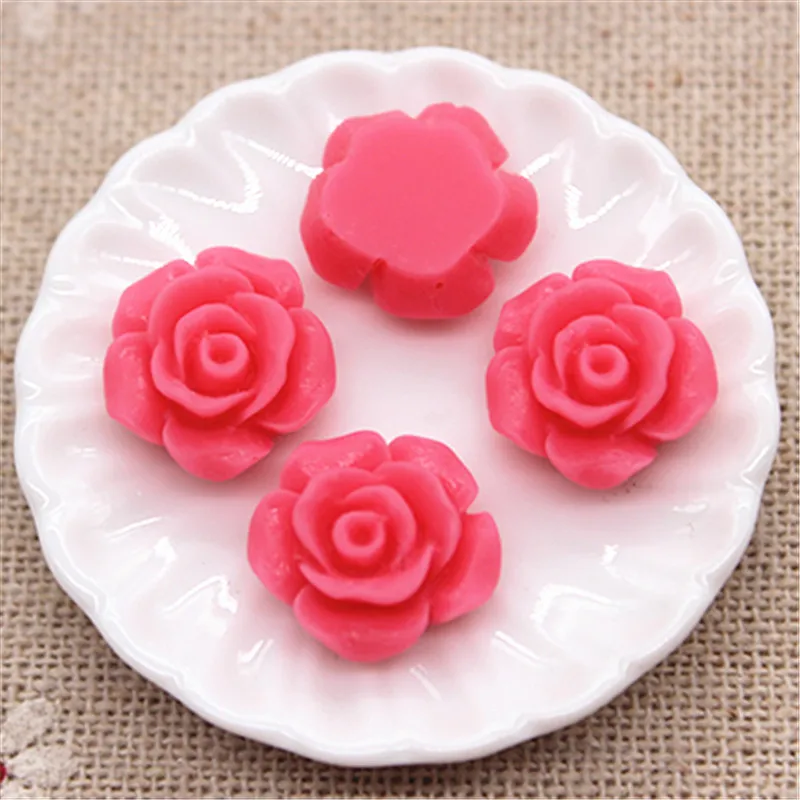 Resin Rose Flowers 50PCS Mix Colors Antique Vintage Flatback Cabochon DIY Jewelry/Craft Scrapbooking Decoration 13mm ornament crafts resin ornaments resin crafts resin crafts accessories artificial flower toys