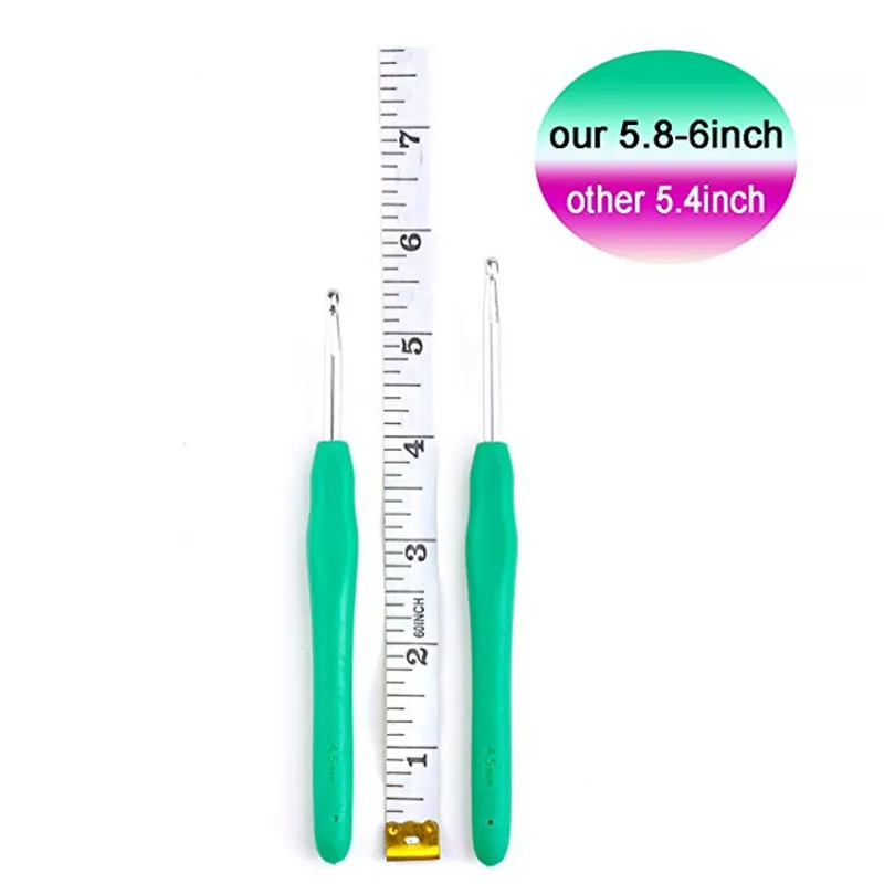 1 Piece 2mm(B)-10mm(N) Ergonomic Crochet Hooks Extra Long Crochet Needles Yarn Weave Knitting Needles Hooks Hook for Any Yarns (4)