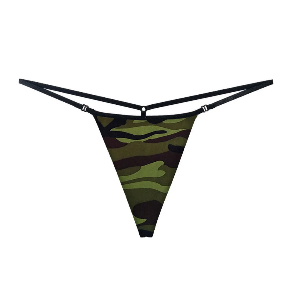 Camouflage S-XL, женские хлопковые стринги, трусики-стринги, тонкий пояс, бикини, бесшовные стринги для женщин, с Т-образной застежкой, танга, Calcinha - Цвет: Camouflage