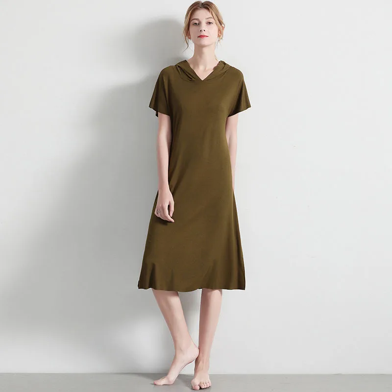 Elifashion Новинка летнее женское однотонное платье домашняя одежда пижамы и уличные