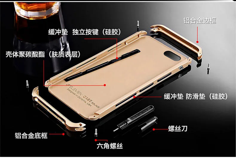 Чехол для iPhone 6 роскошный элемент телефон сумка чехол металлический алюминий и PC корпус элемент для iPhone 6 plus чехол