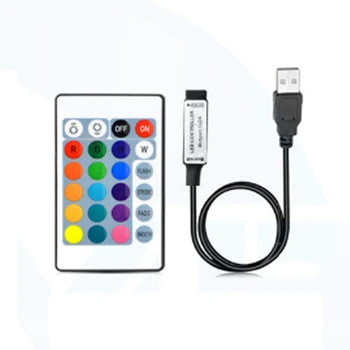 

24 Key USB RGB LED Controller IR Remote RGB LED Dimmer USB Interface 4 Pin For 2835 5050 3528 5730 RGB Strip Light DC5-24V