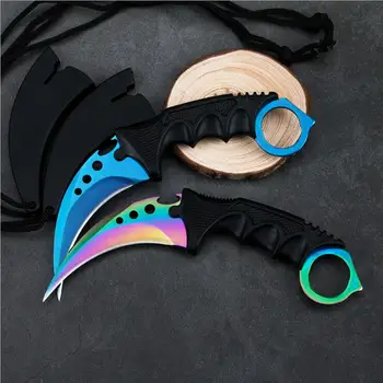 

Karambit CSGO game claw knife outdoor claw high hardness wilderness survival knife multi-function straight knife