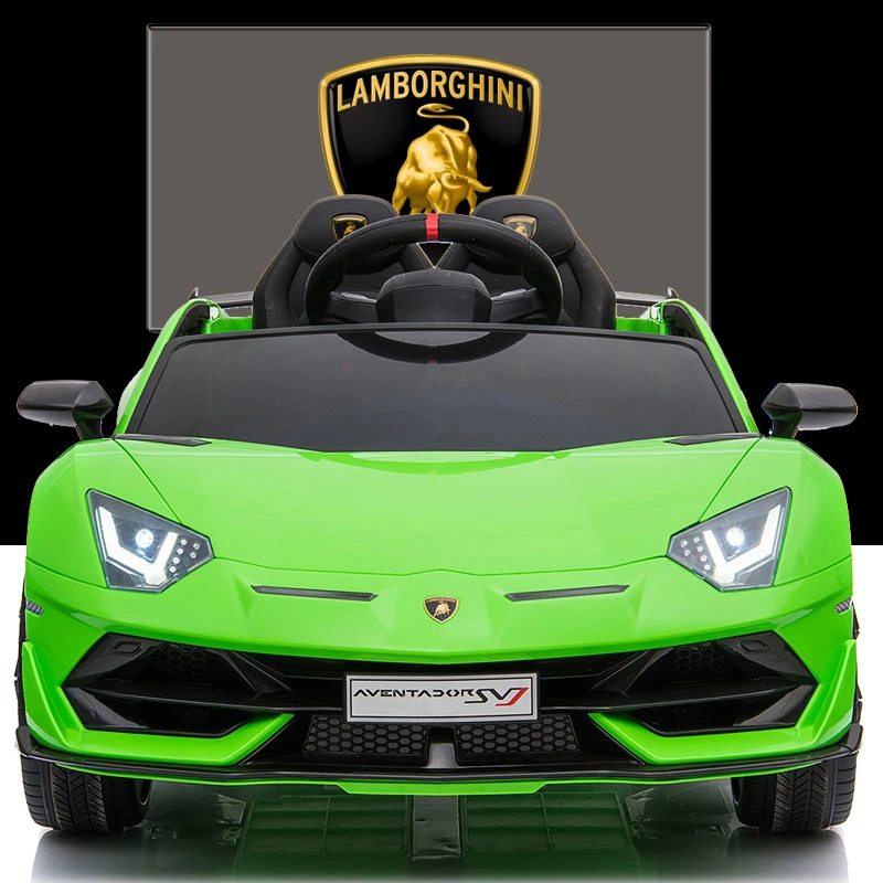 Lamborghini Детский Электрический автомобиль четырехколесный супер пульт дистанционного управления Детская электрическая машина детская игрушка автомобиль может сидеть человек - Цвет: Зеленый