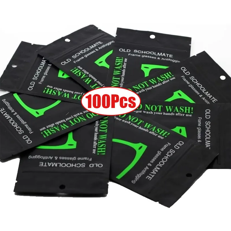 100Pcs Reusable Anti-Fog Wipes Glasses Pre-moistened Antifog Lens Cloth Defogger Eyeglass Wipe Prevent Fogging for Glasses