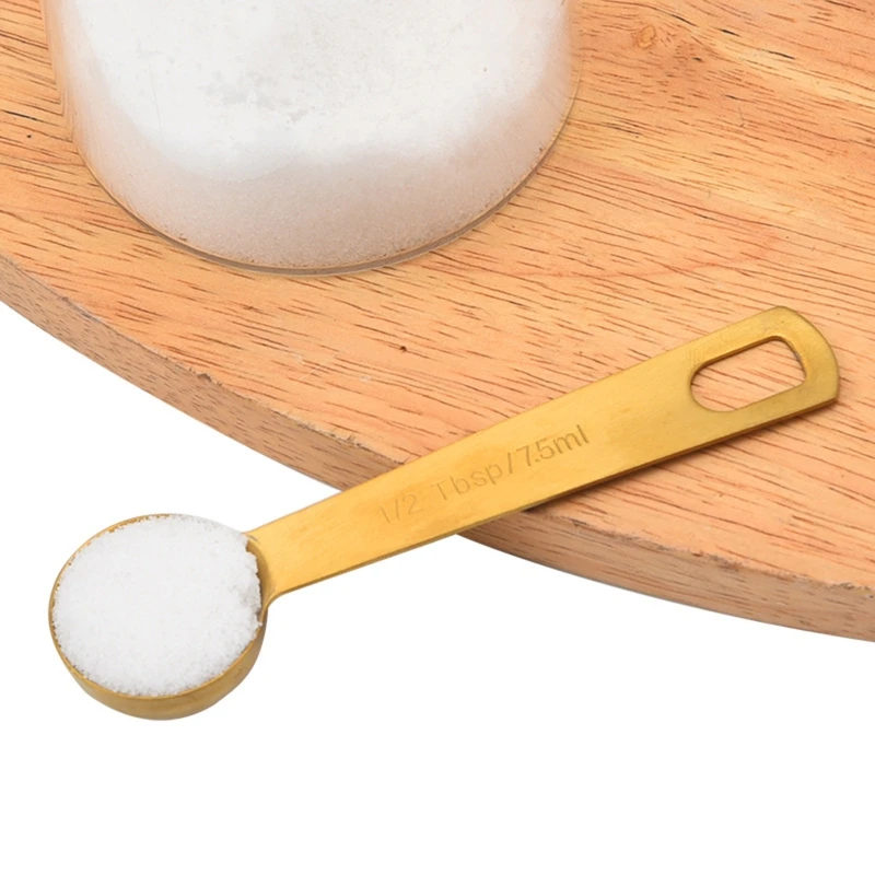 6/7pcs Measuring Spoons Stainless Steel Seasoning Coffee Tea Measure Scoop with Scale Bakery Tool
