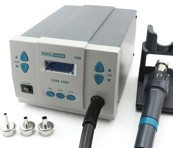 Быстрый 861DW ESD бессвинцовый тепловой пистолет для снятия припоя Цифровой Регулируемый пистолет Горячего Воздуха BGA паяльная станция для ремонт телефона pcb