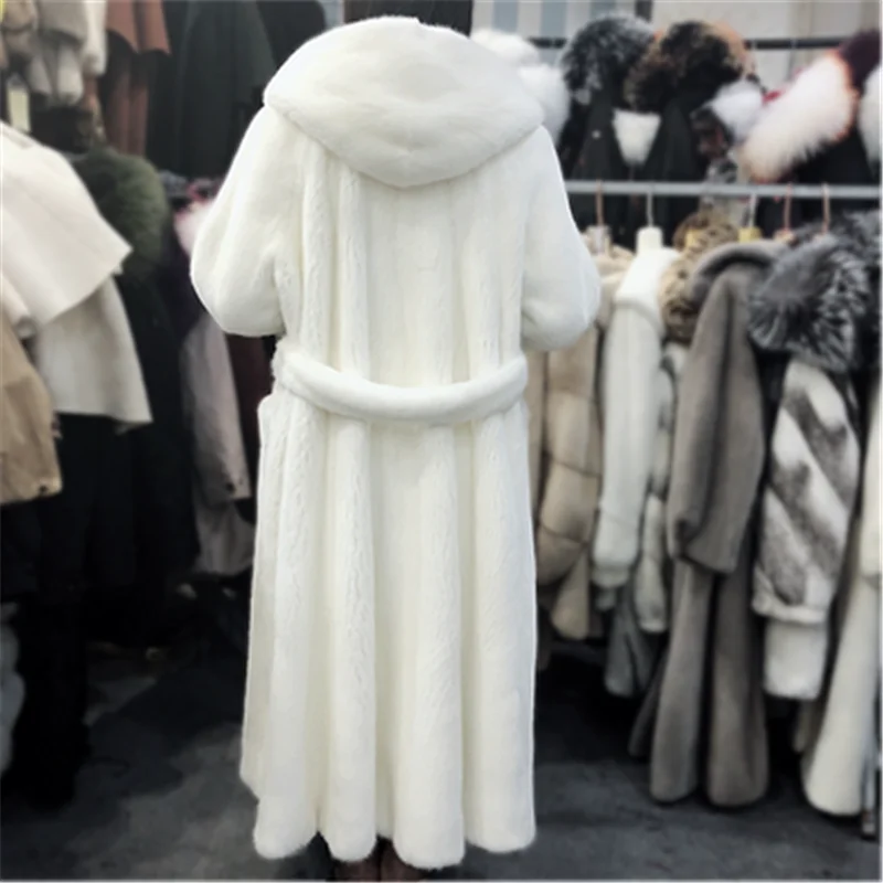 Пальто с капюшоном из меха норки для девушек, молодых моделей, зимнее Модное Новое толстое теплое пальто, свободное роскошное высококачественное меховое пальто AS1371