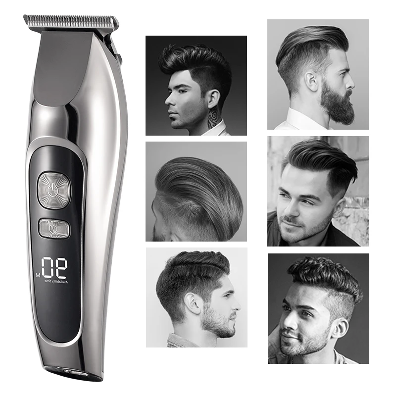 Máquina de Cortar Aparador de Barba Máquina de Corte de Cabelo Corte de Cabelo Profissional Cabelo Barbeiro Recarregável Lâmina Cerâmica Baixo Ruído Adulto Garoto 41 Aparadores de pelo